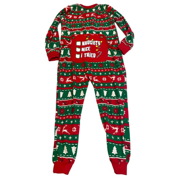 Fammy Jammies Kids Christmas Onesie with Bum Flap Xmas PJs 4 Years Pajamas - Picture 1 of 7